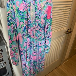 Lilly Pulitzer Kierna Dress in Blue Horizon Jungle Sunrise